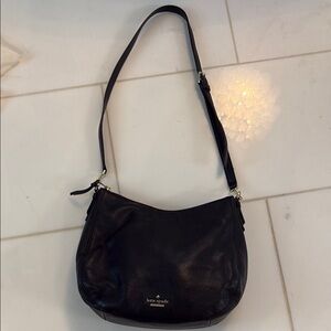 Kate Spade Black Shoulder Bag with Classic Crescent Design